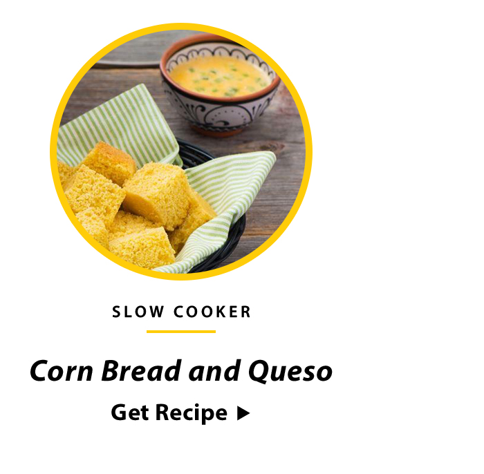 Corn Bread and Queso. Get Recipe