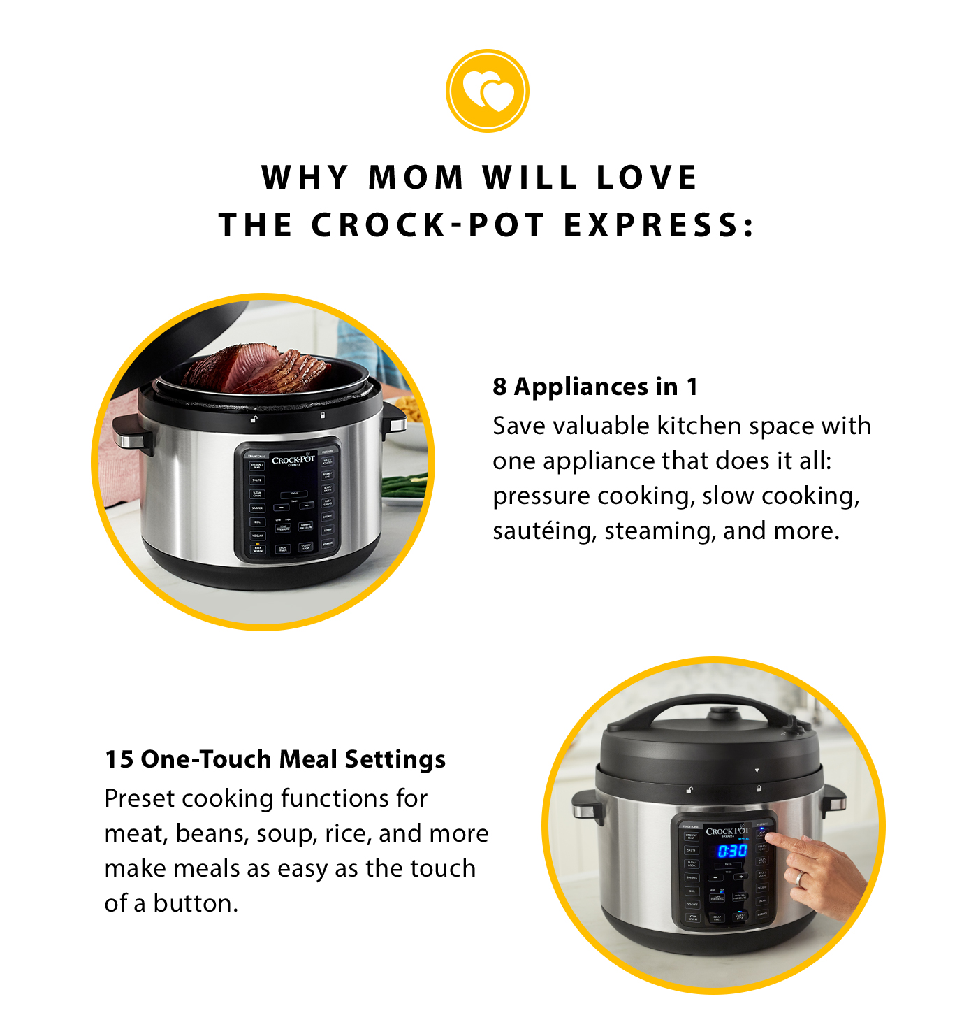 Why Mom Will Love The Crock-Pot Express: 8 Appliances in 1, 15 One-Touch Meal Settings