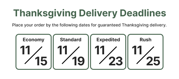 Thanksgiving Delivery Deadlines