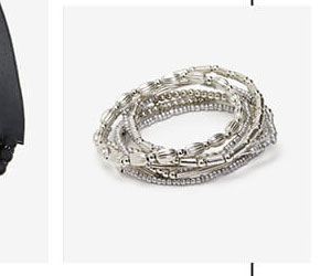 Silver tone stretch bracelets