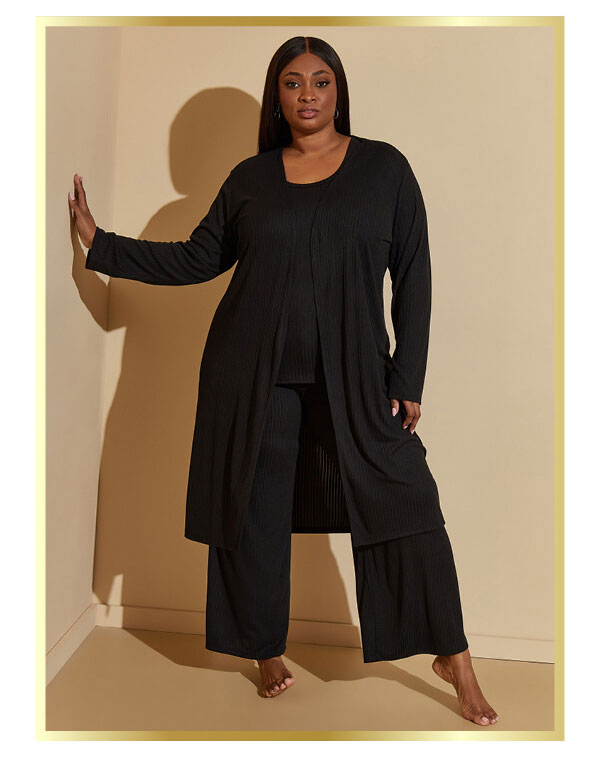 Ribbed Lounge Duster