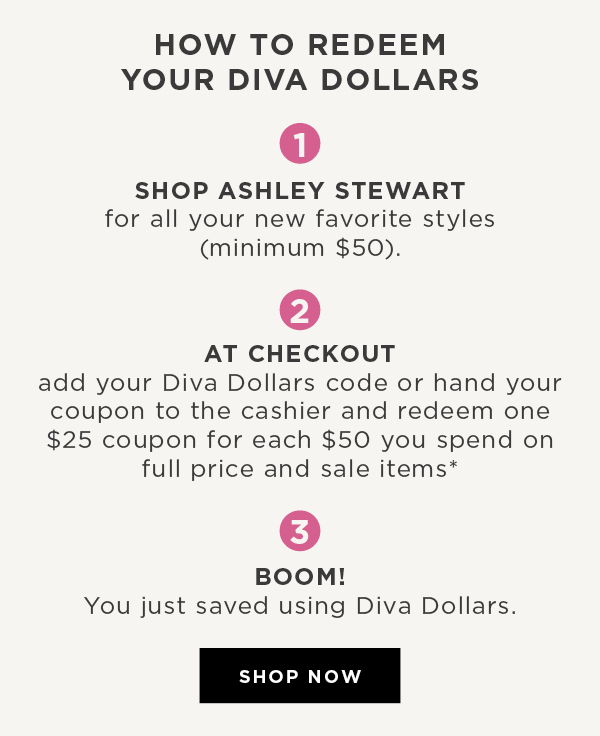 How to redeem your diva dollars