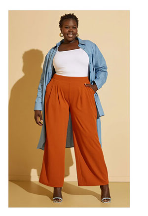 Pleated Wide Leg Trousers