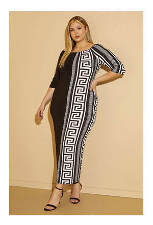 Greek Key Maxi Bodycon Dress