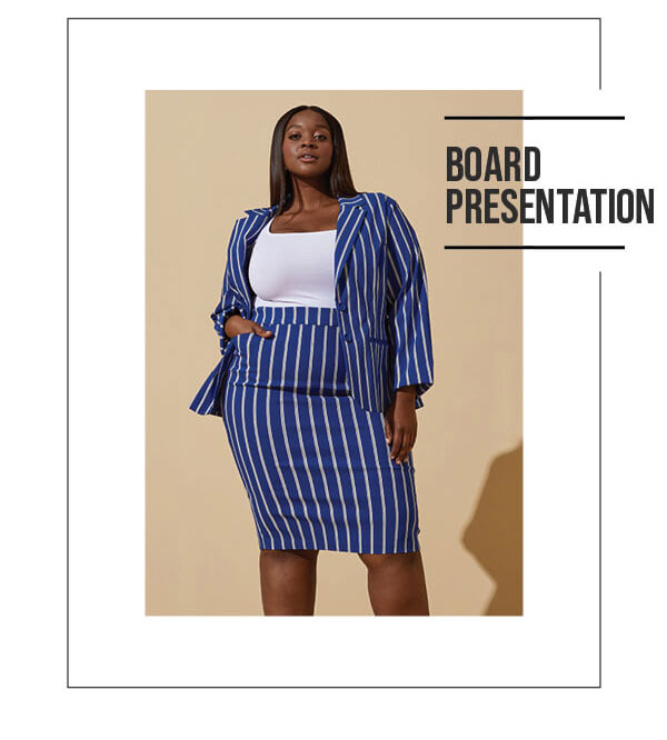 Board presentation Pinstriped Power Twill Skirt