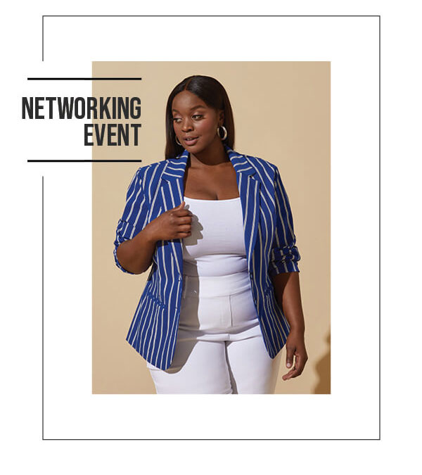 Networking event Pinstriped Power Twill Blazer