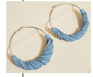 Denim Hoop Earrings