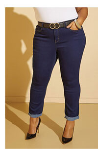 Ankle Cuff Mid Rise Skinny Jeans