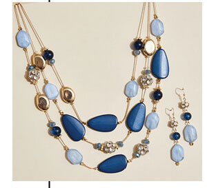 Layered Necklace And Earrings Set