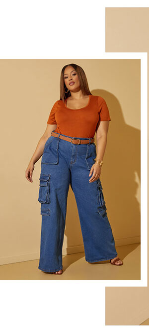 High Waist Cargo Jeans