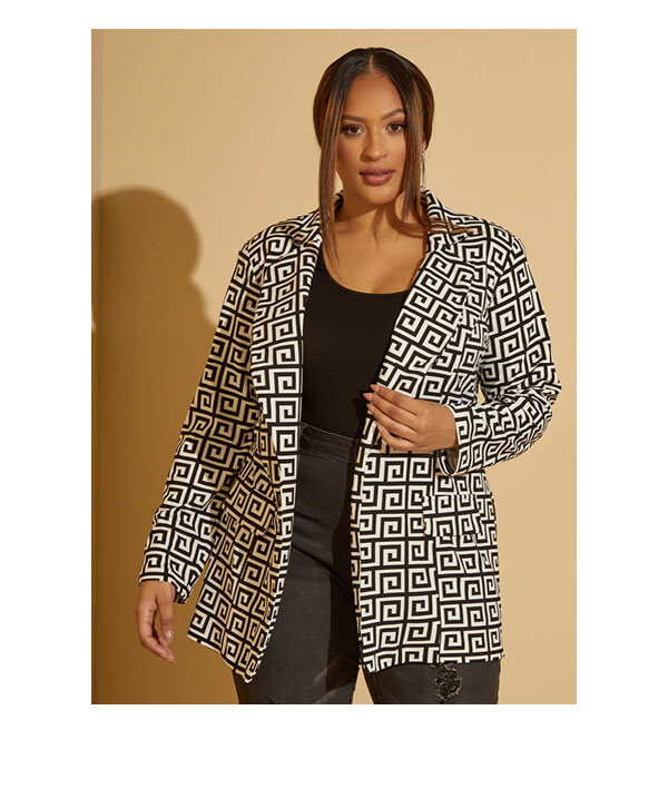 Greek Key Boyfriend Blazer