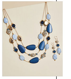 Layered Necklace And Earrings Set