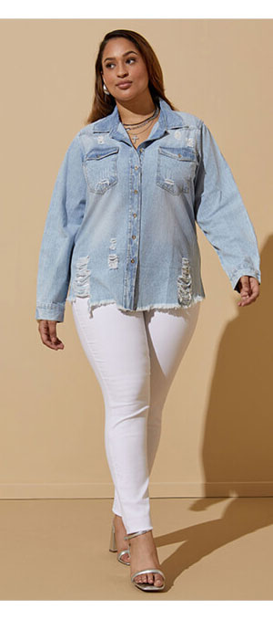 Distressed Denim Shirt