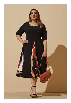 Swirl Print A Line Dress