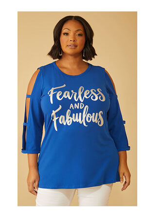 Cutout Fearless Graphic Tee