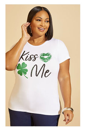 Kiss Me Embellished Graphic Tee