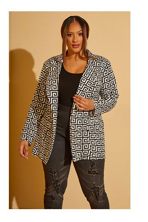 Greek Key Boyfriend Blazer