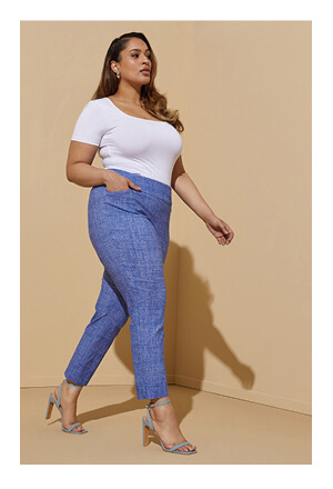 Textured Stretch Twill Ankle Pants