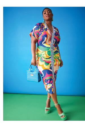 Printed Ruched Midaxi Dress