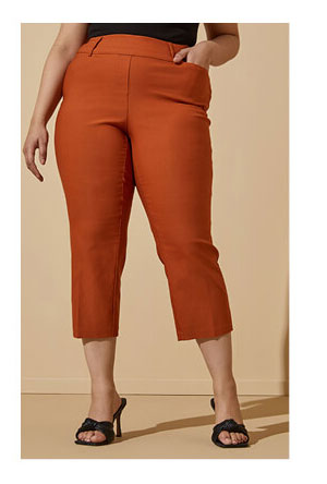 Mid Rise Stretch Twill Capris