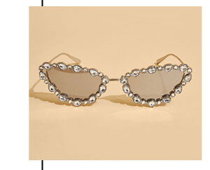 Crystal Tinted Cat Eye Sunglasses