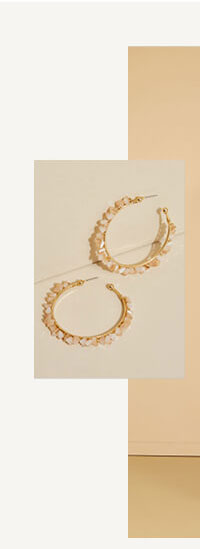 Stone Hoop Earrings