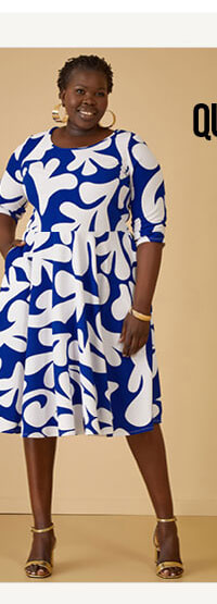 Swirl Print Textured A Line Dress