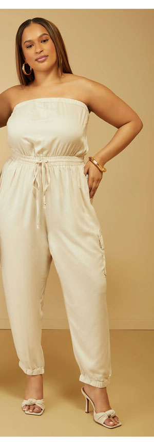 CORNSTALK Strapless Joggers Jumpsuit