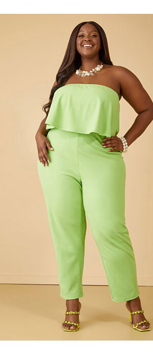 Strapless Flounced Jumpsuit