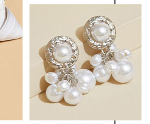 Faux Pearl Clip On Earrings