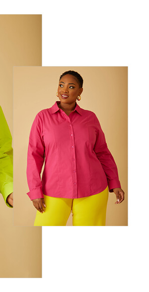 Cotton Blend Collared Shirt