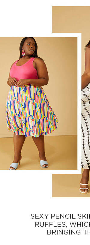 Geo Print Midi Skirt