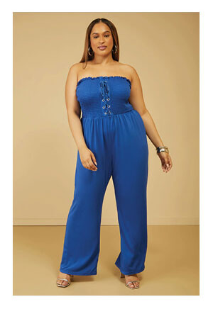 Strapless Lace Up Jumpsuit