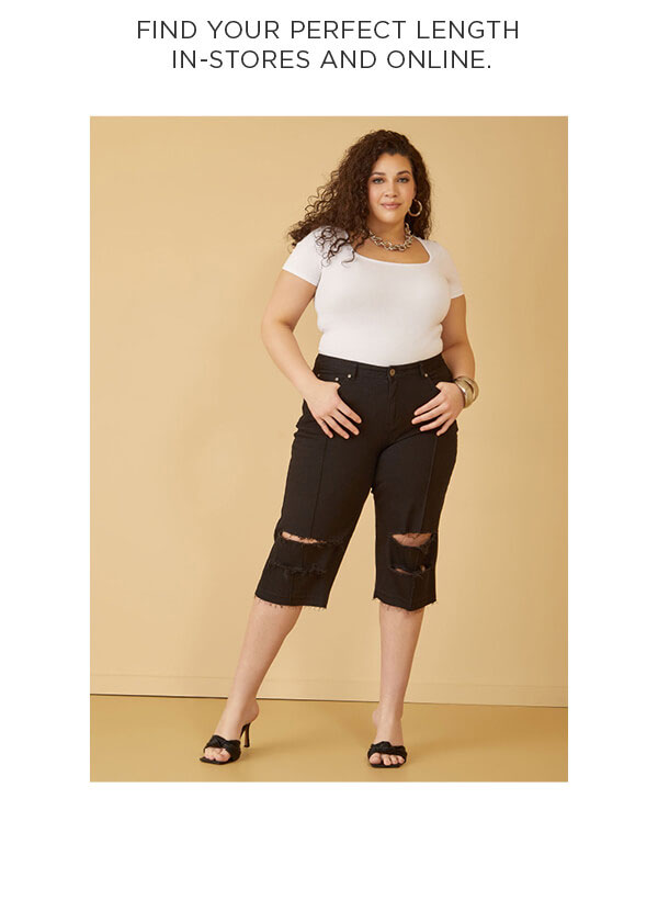 Distressed Mid Rise Denim Capris