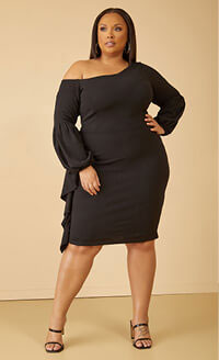 Draped Off The Shoulder Dress
