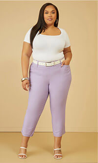 Twill High Rise Capris