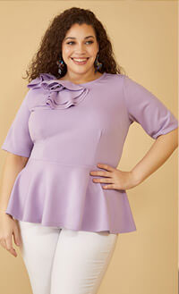 Rosette Peplum Top