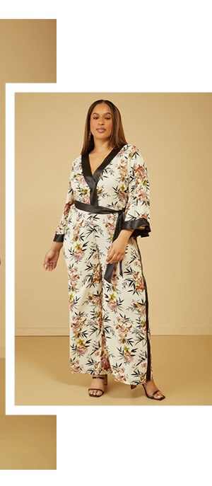 Floral Print Wide Leg Jumpsuit