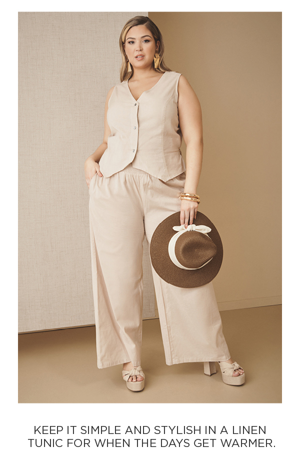 Linen Blend Wide Leg Pants