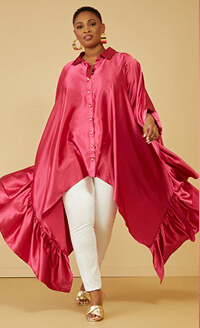 Drama Sleeved Satin Shirt