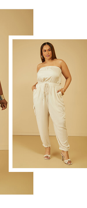 Strapless Joggers Jumpsuit