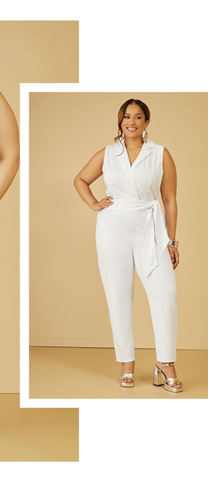 Belted Faux Wrap Jumpsuit