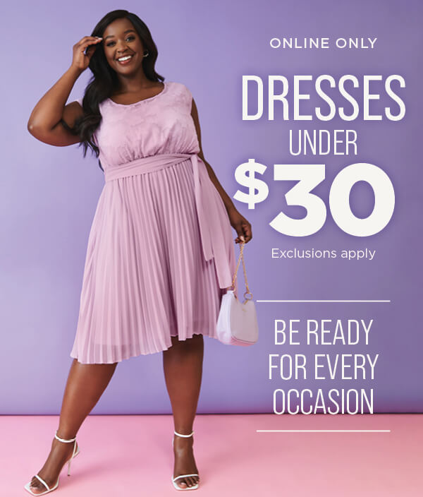 Online exclusive. Dresses Under $30