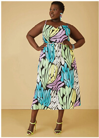 Cowl Neck Printed Midaxi Dress