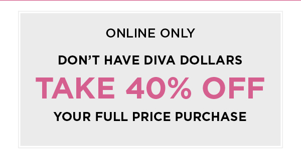 In-store and online. 40% off your full-price purchase. Exclusions apply. Shop now