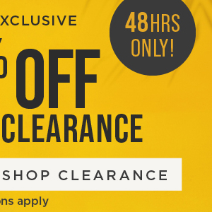 Online only. 40% off sitewide. Shop clearance