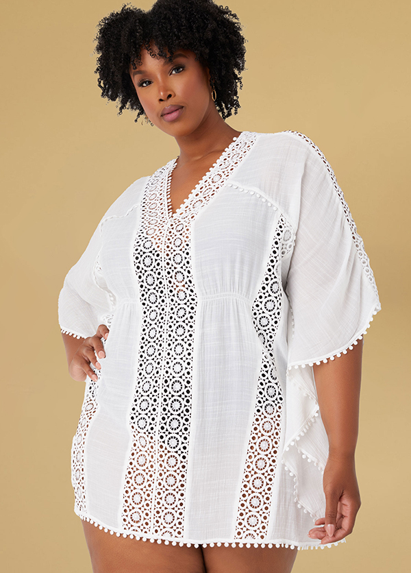 Crochet Paneled Gauze Cover Up