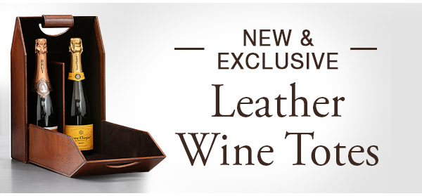 New & Exclusive Leather Wine Totes - Free Shipping Over $99*