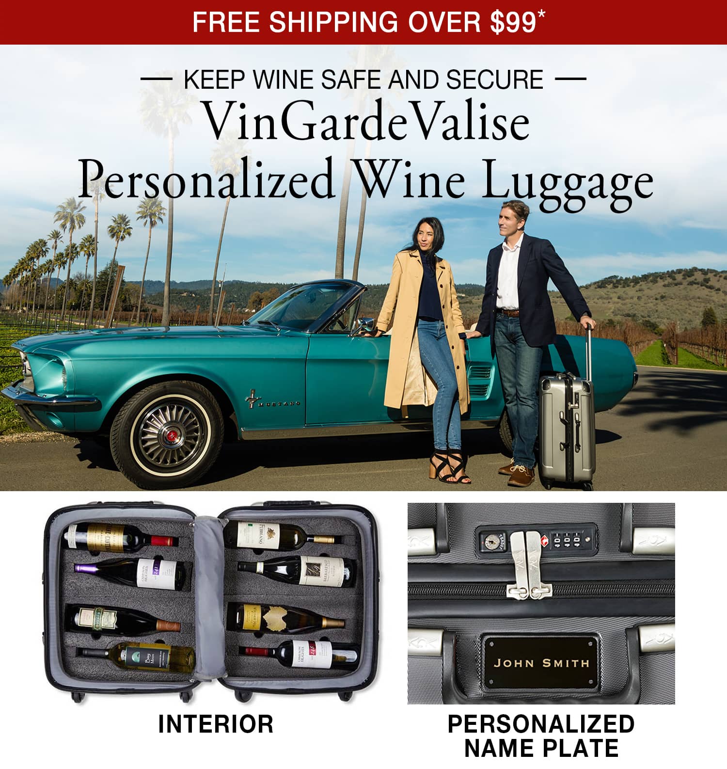 VinGardeValise Personalized Wine Luggage - Free Shipping Over $99*