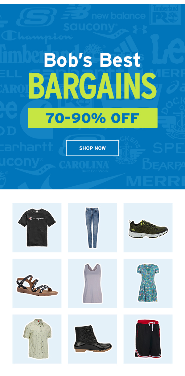Bob's Best Bargains 70-90% OFF - Click to Shop Now
